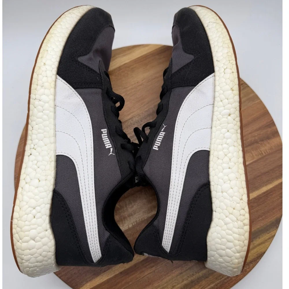 Puma NRGY Neko Retro Men's Size 10‎ 1/2 Running Shoes Black Grey  0613